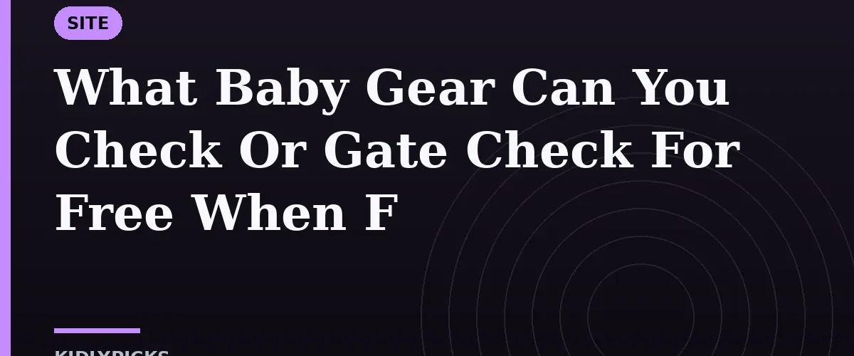 What Baby Gear Can You Check Or Gate Check For Free When F