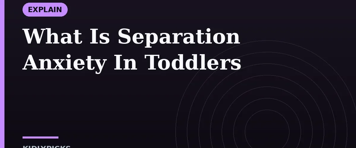 What Is Separation Anxiety In Toddlers