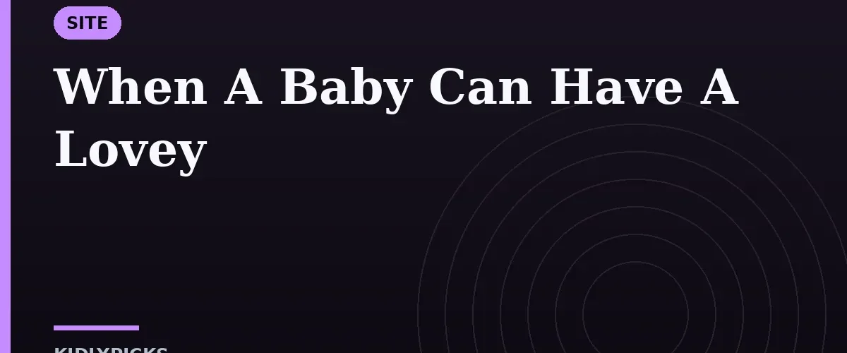 When A Baby Can Have A Lovey