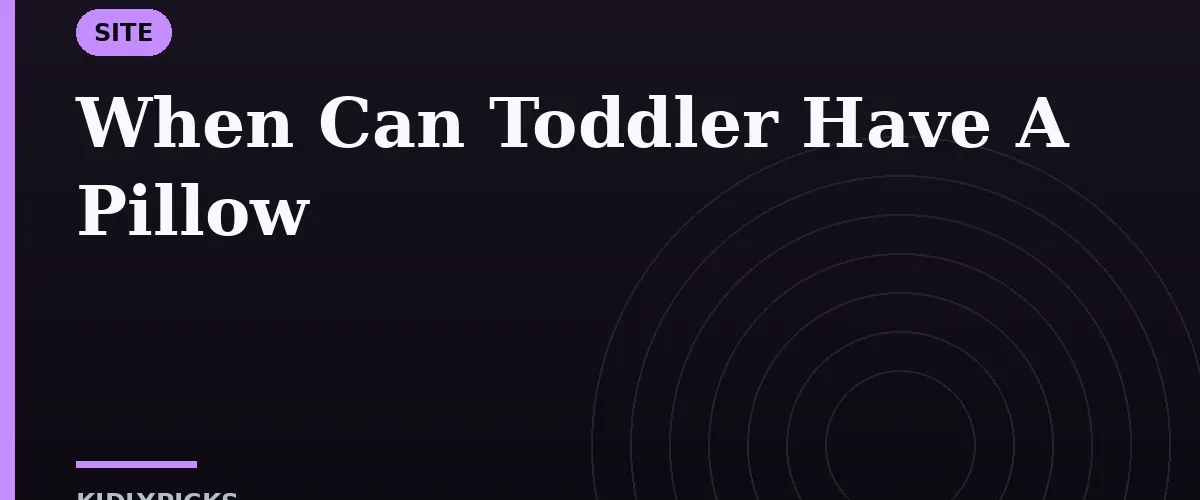 When Can Toddler Have A Pillow